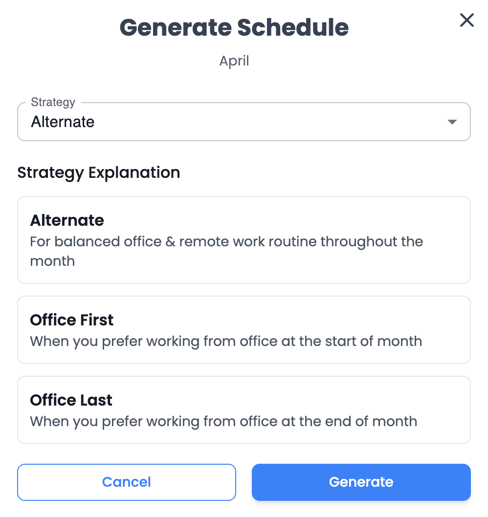 Intelligent Schedule Generator